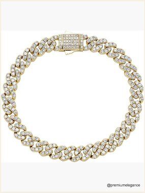 Iced Out Cubic Zirconia Cuban Link Anklet 8mm Chunky Fashion Ankle Bracelet